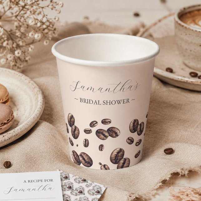Love Is Brewing Bridal Shower Coffee Cups (love is brewing bridal shower theme personalized coffee cup by Do Tell A Belle)