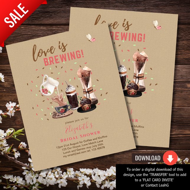 Love Is Brewing BRIDAL SHOWER Coffee Muffins INVIT (Creator Uploaded)