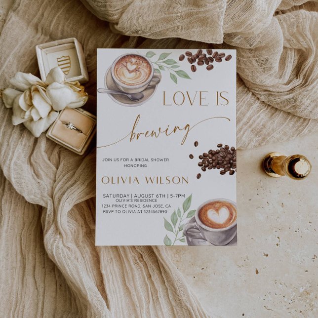 Love is Brewing Bridal Shower- Coffee Theme Party Invitation (Creator Uploaded)