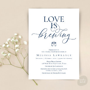 Love Is Brewing Bridal Shower   Elegant Script Invitation