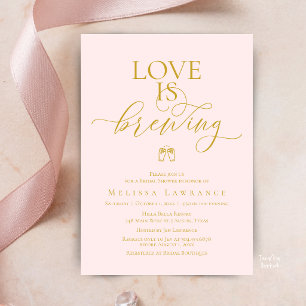 Love Is Brewing Bridal Shower   Elegant Script Invitation
