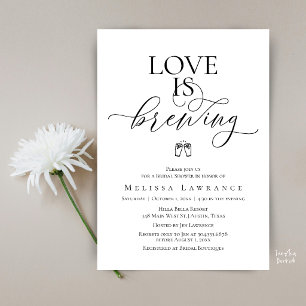 Love Is Brewing Bridal Shower   Elegant Script Invitation
