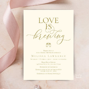 Love Is Brewing Bridal Shower   Elegant Script Invitation