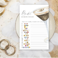 Love is brewing Bridal shower emoji pictionary