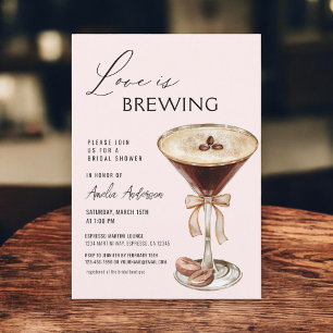 Love is Brewing Bridal Shower Espresso Martini Invitation