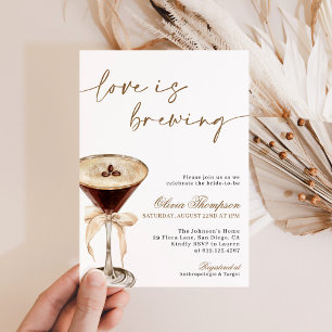 Love is Brewing Bridal Shower, Espresso Martini Invitation