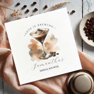 Love is Brewing Bridal Shower Espresso Martini Napkin