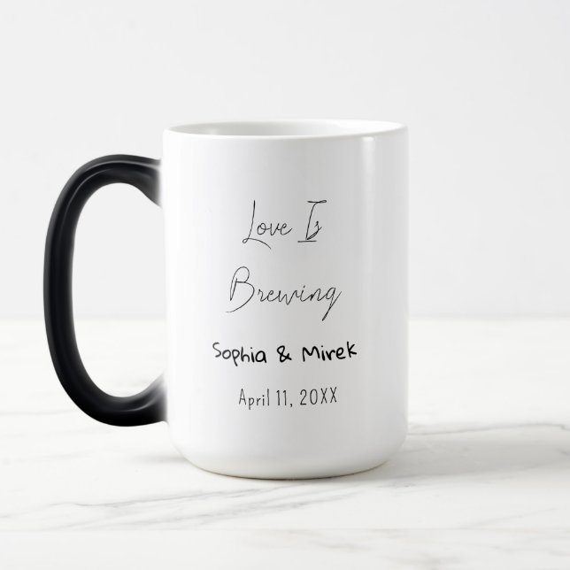 Love is Brewing Bridal Shower Favours Wedding Tea  Magic Mug (Left)
