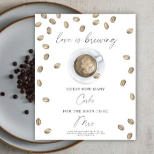 Love is brewing Bridal shower How Many Corks  Poster