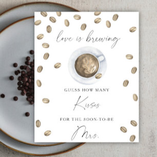 Love is brewing bridal shower How many kisses Poster