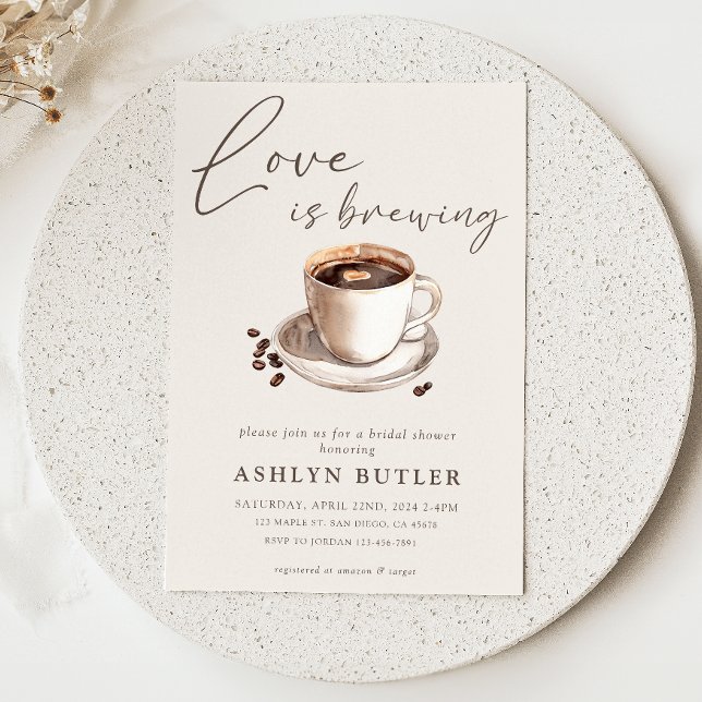 Love is Brewing Bridal Shower Invitation (Creator Uploaded)
