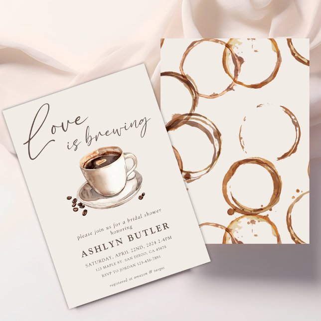 Love is Brewing Bridal Shower Invitation (Creator Uploaded)