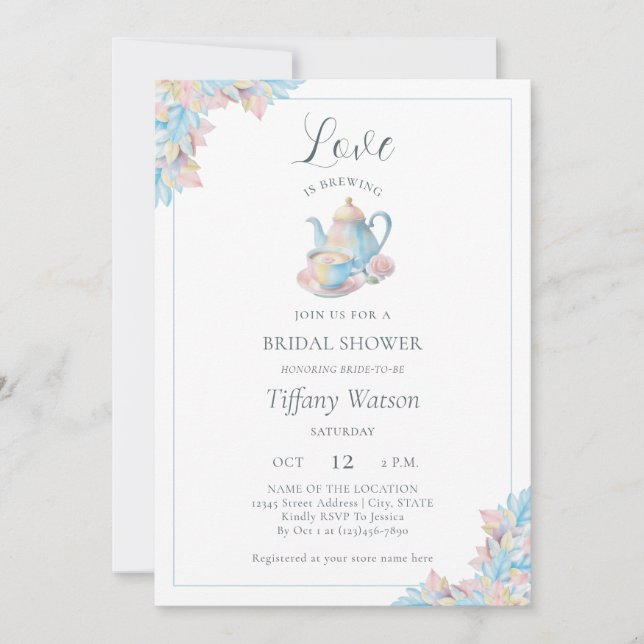 Love is Brewing Bridal Shower  Invitation (Front)
