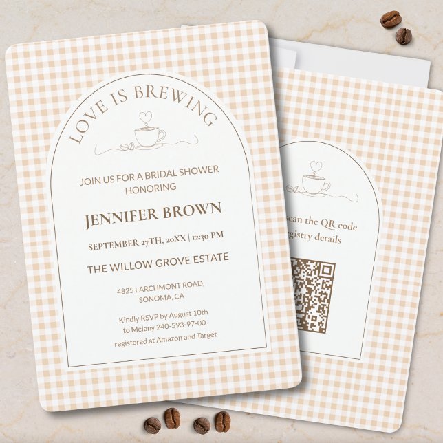 Love Is Brewing Bridal Shower Invitation | Coffee  (Creator Uploaded)