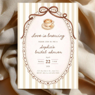 Love Is Brewing Bridal Shower Invitation Coffee
