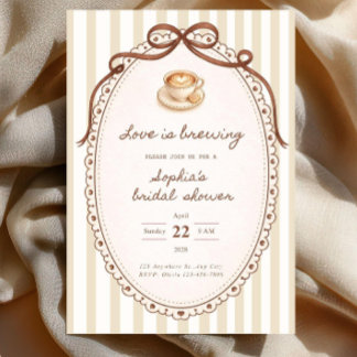 Love Is Brewing Bridal Shower Invitation | Coffee