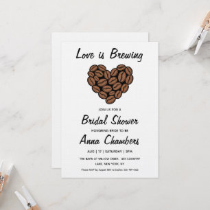 love is brewing bridal shower invitations