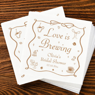 Love is Brewing Bridal Shower Napkin