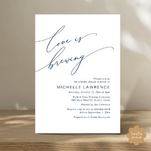 Love is Brewing, Bridal Shower Party Celebration Invitation
