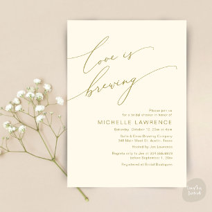 Love is Brewing, Bridal Shower Party Celebration Invitation