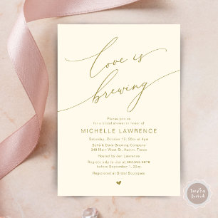 Love is Brewing, Bridal Shower Party Celebration Invitation