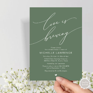 Love is Brewing, Bridal Shower Party Celebration Invitation