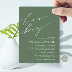 Love is Brewing, Bridal Shower Party Celebration Invitation