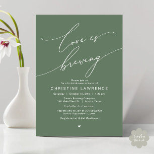 Love is Brewing, Bridal Shower Party Celebration Invitation