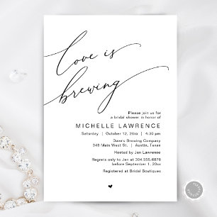 Love is Brewing, Bridal Shower Party Celebration Invitation