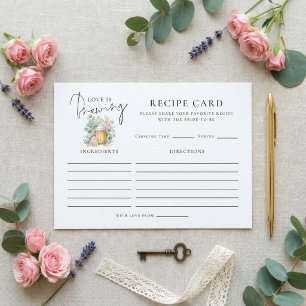 Love is Brewing Bridal Shower Recipe Card
