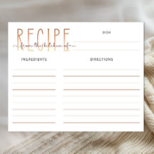 Love Is Brewing Bridal Shower Recipe Card