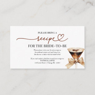 Love Is Brewing Bridal Shower Recipe Request Enclosure Card
