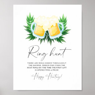Love is brewing bridal shower Ring hunt game Poster