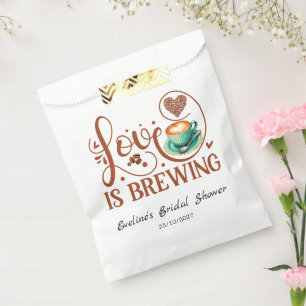 Love Is Brewing Bridal Shower Romantic Heart  Favour Bags