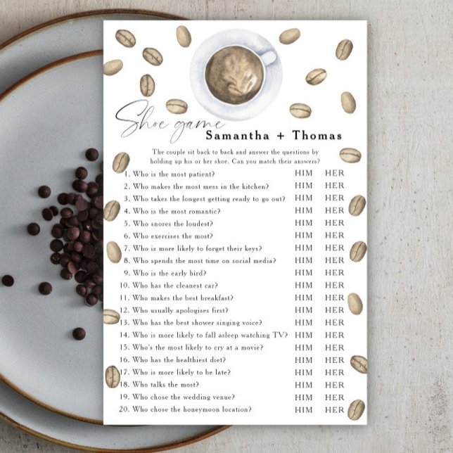 Love is brewing bridal shower Shoe game (Creator Uploaded)