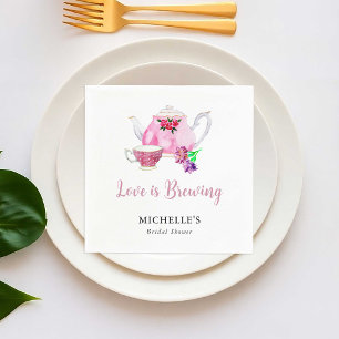 Love is Brewing Bridal Shower Tea Party Napkin