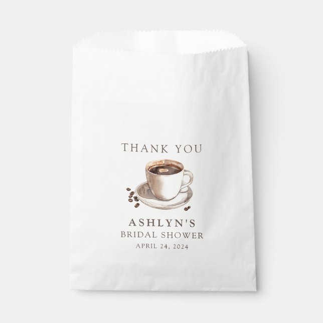 Love is Brewing Bridal Shower Thank You Favour Bag (Front)