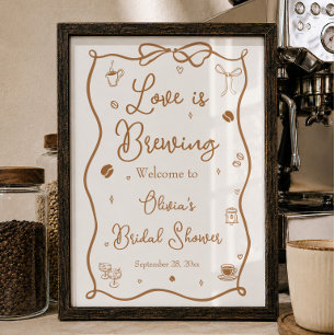 Love is Brewing Bridal Shower Welcome Poster