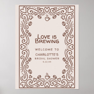 Love Is Brewing Bridal Shower Welcome Sign