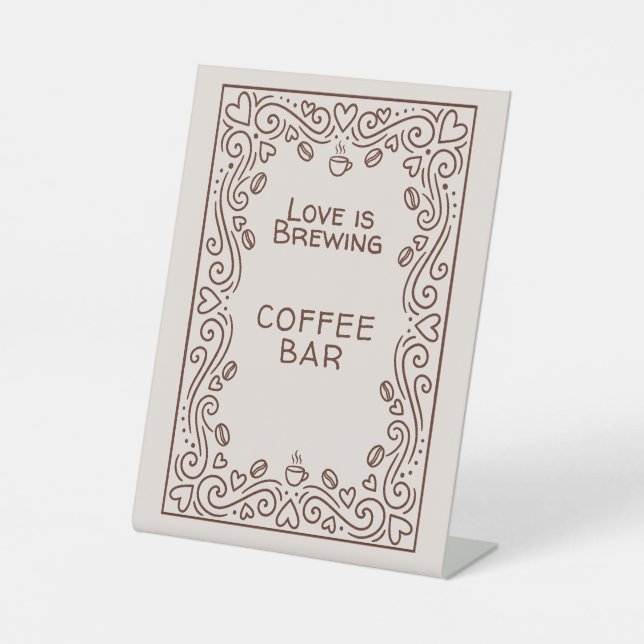 Love Is Brewing Bridal Shower Welcome Sign (Front)