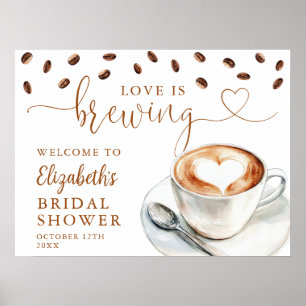 Love Is Brewing Bridal Shower Welcome Sign