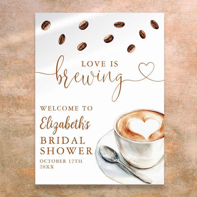 Love Is Brewing Bridal Shower Welcome Sign (Love Is Brewing Bridal Shower Welcome Sign)