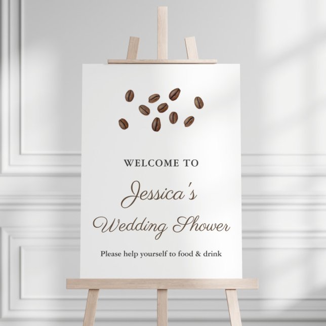 Love Is Brewing Bridal Shower Welcome Sign (Coffee Beans Wedding Shower or Bridal Shower Welcome Sign)