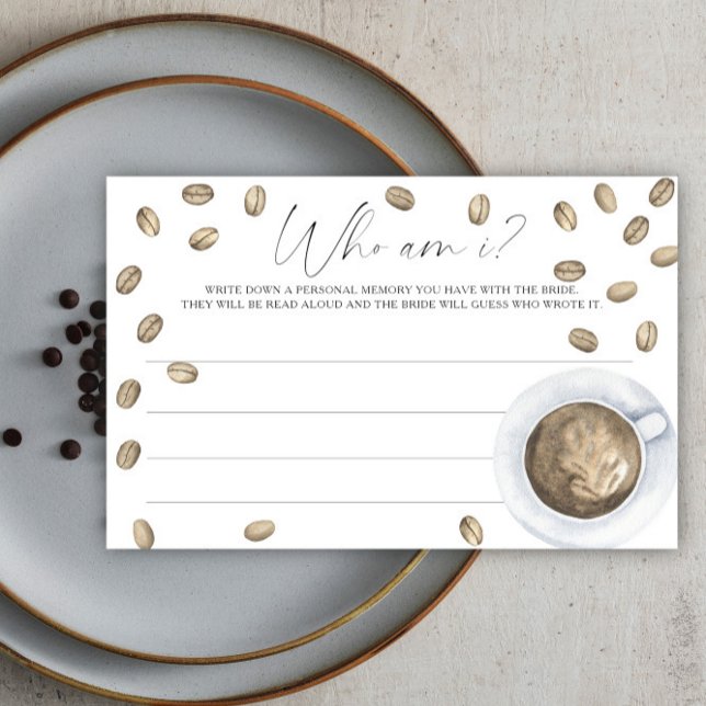 Love is brewing Bridal shower Who am I game Stationery (Creator Uploaded)