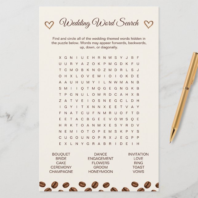 Love Is Brewing Bridal Shower Word Search Sheets (Love Is Brewing Bridal Shower Word Search Sheets
)