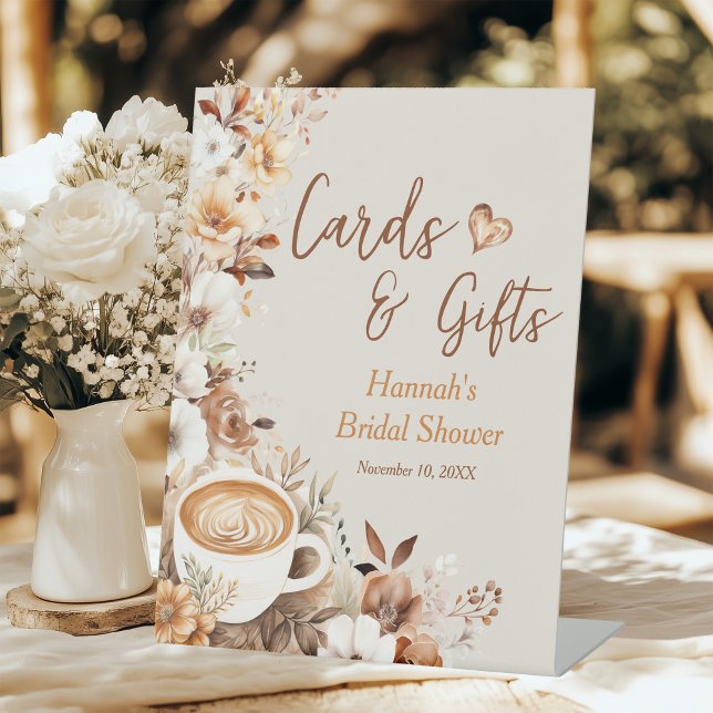 Love is Brewing Cards and Gifts Bridal Shower Pedestal Sign (Creator Uploaded)