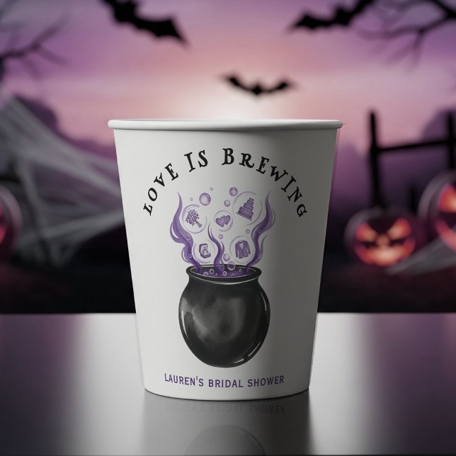 Love is Brewing Cauldron Halloween Bridal Shower Paper Cups (Love is Brewing Cauldron Halloween Bridal Shower Paper Cups
)