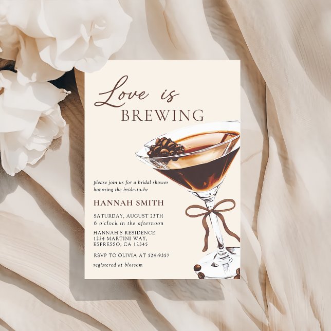 Love is Brewing Chic Martini Bridal Shower Invitation (Creator Uploaded)