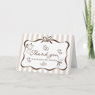 Love Is Brewing Cocktail Bridal Shower Thank You Card