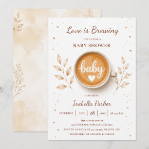 Love Is Brewing Coffee Baby Shower Invitation